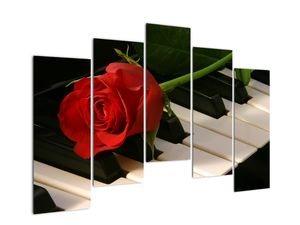 Slika - ruže na klaviru