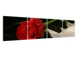 Slika - ruže na klaviru