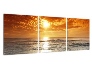 Slika - pješčana obala pri zalasku sunca