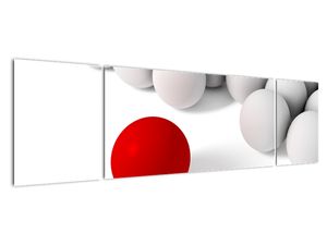Crvena kugla između bijelog - apstraktno slikarstvo