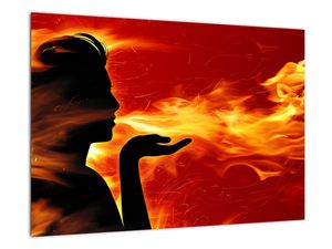 Slika - žena u plamenu