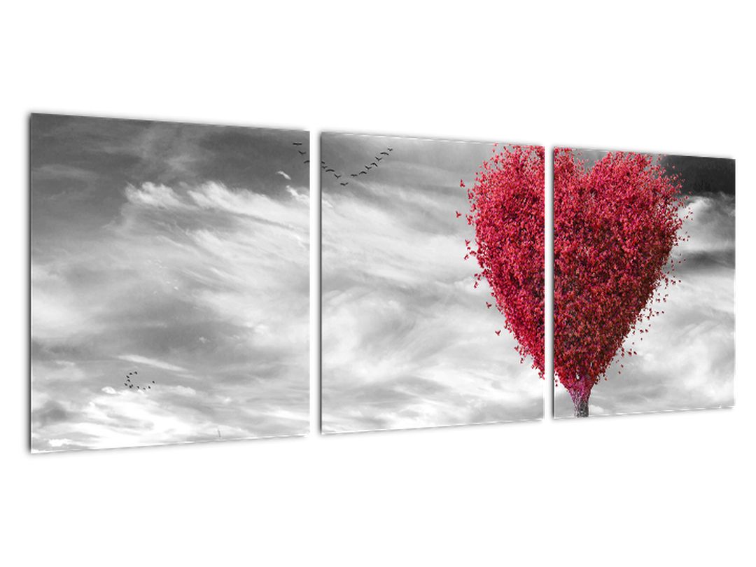Slika - crveno srce na travnjaku