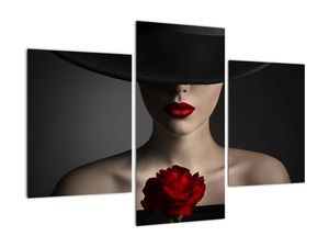 Moderna slika - žena s ružom